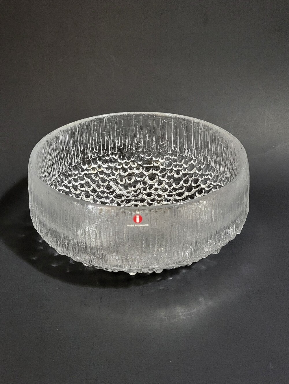 Iittala Ultima Thule Footed Glass Serving Bowl Tapio Wirkkala 7.5” Finland MCM